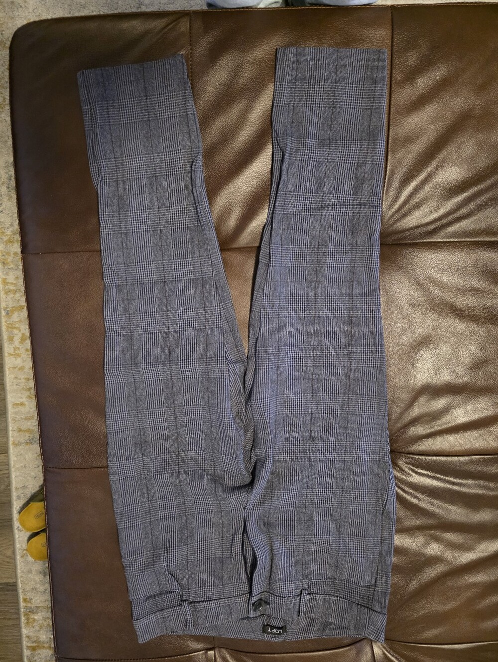 LOFT Curvy Skinny Plaid Ankle Pants Women’s Size 6 Gray  Career